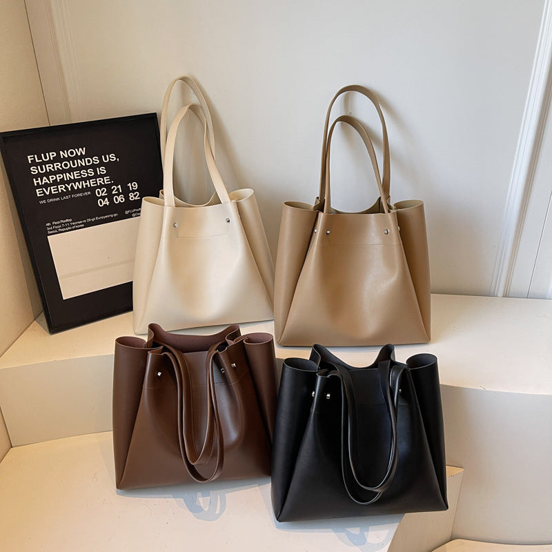 Large-capacity New-style Shoulder Bag Vintage High-end Minimalist