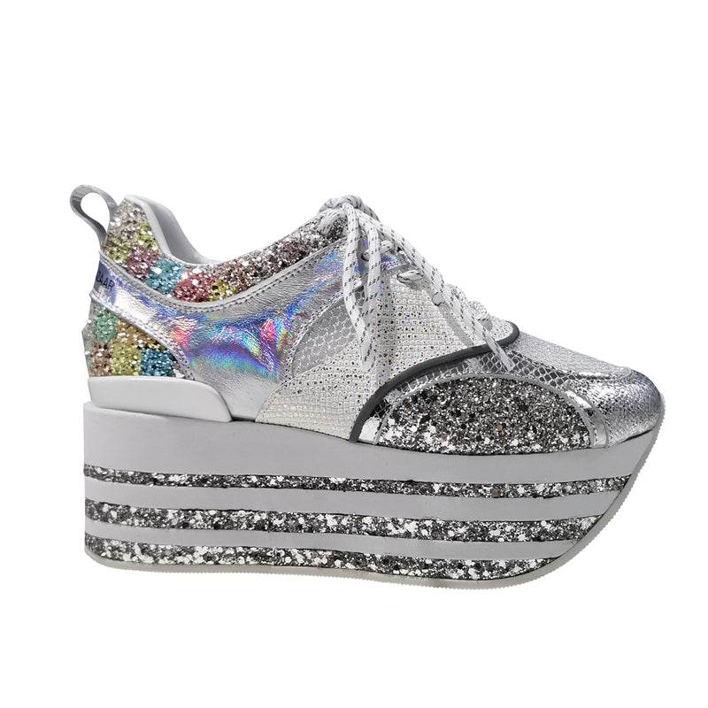 Genuine Leather Breathable Mesh Platform Shoes