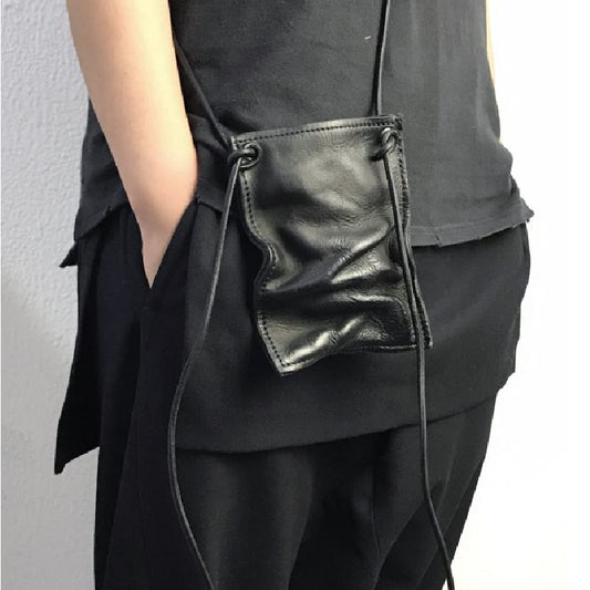 Kruset Crossbody-taske i Stablet Læder
