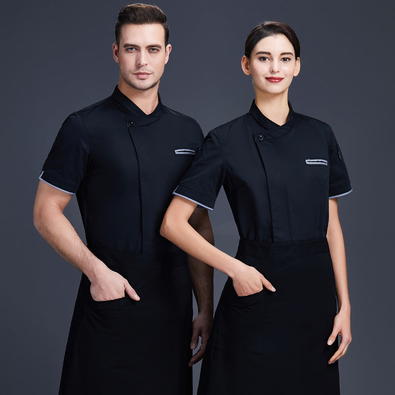 Men's And Women's Short Sleeved Hotel Kitchen Chef Uniforms