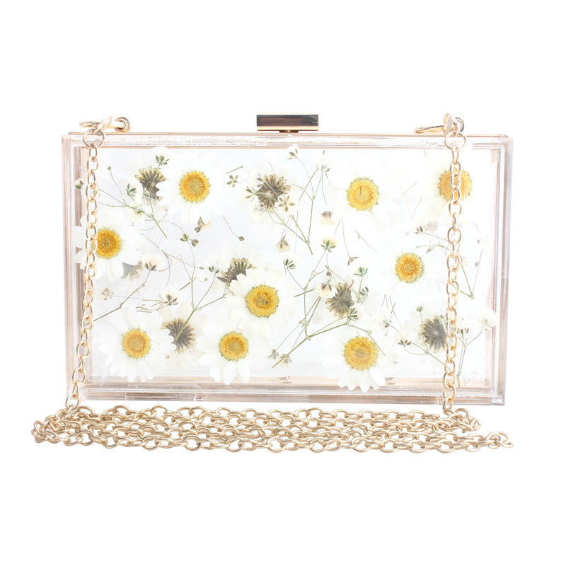 Transparent Flower Shoulder Messenger Bag