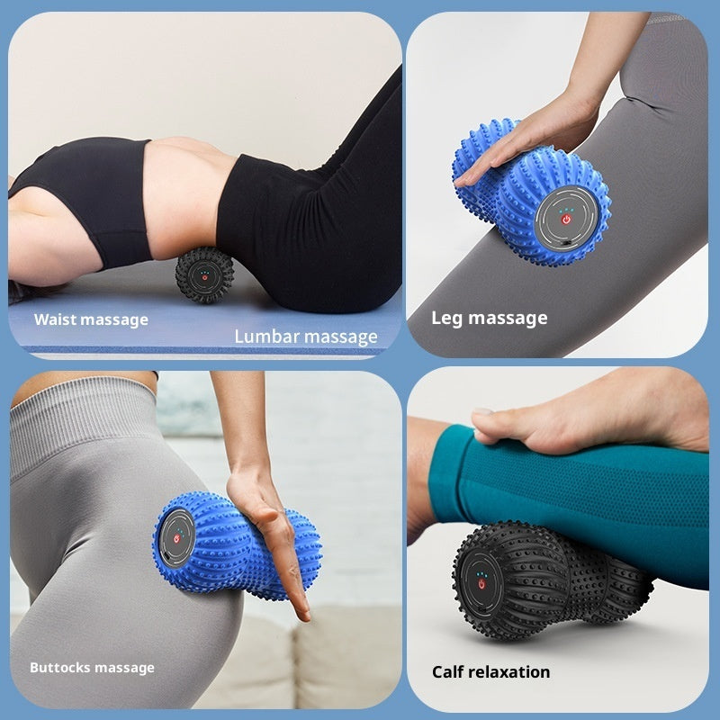 Elektrisk Peanut Yoga Kugle Rulle Skumrulle Massageinstrument Rullende Aksel
