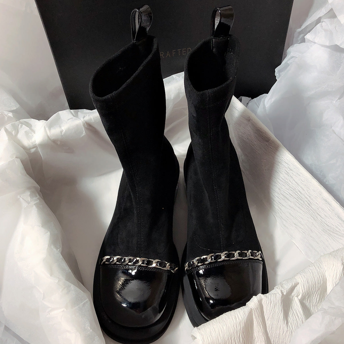 Women's Crystal Heel Skinny Casual Ankle Boots