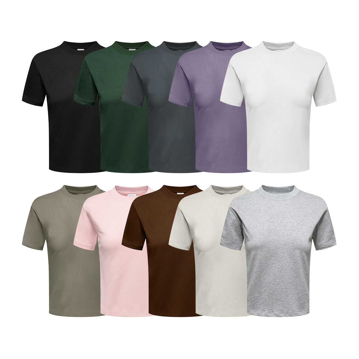 Long-staple Cotton Round Neck Casual Sports Short Sleeve Shoulder