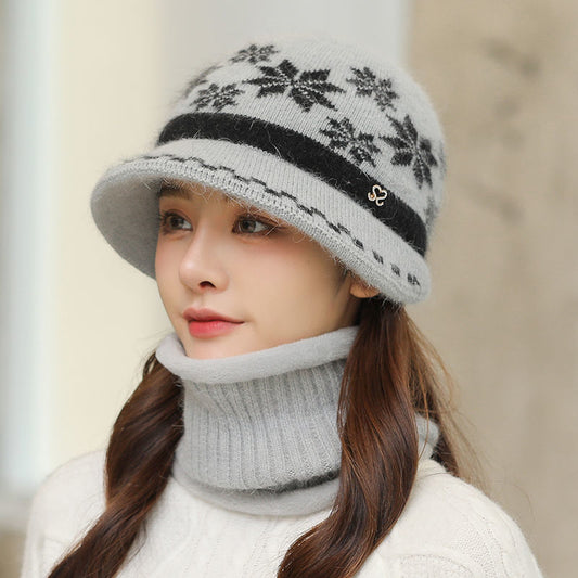 Fleece Warm Elderly Women's Knitted Basin Hat