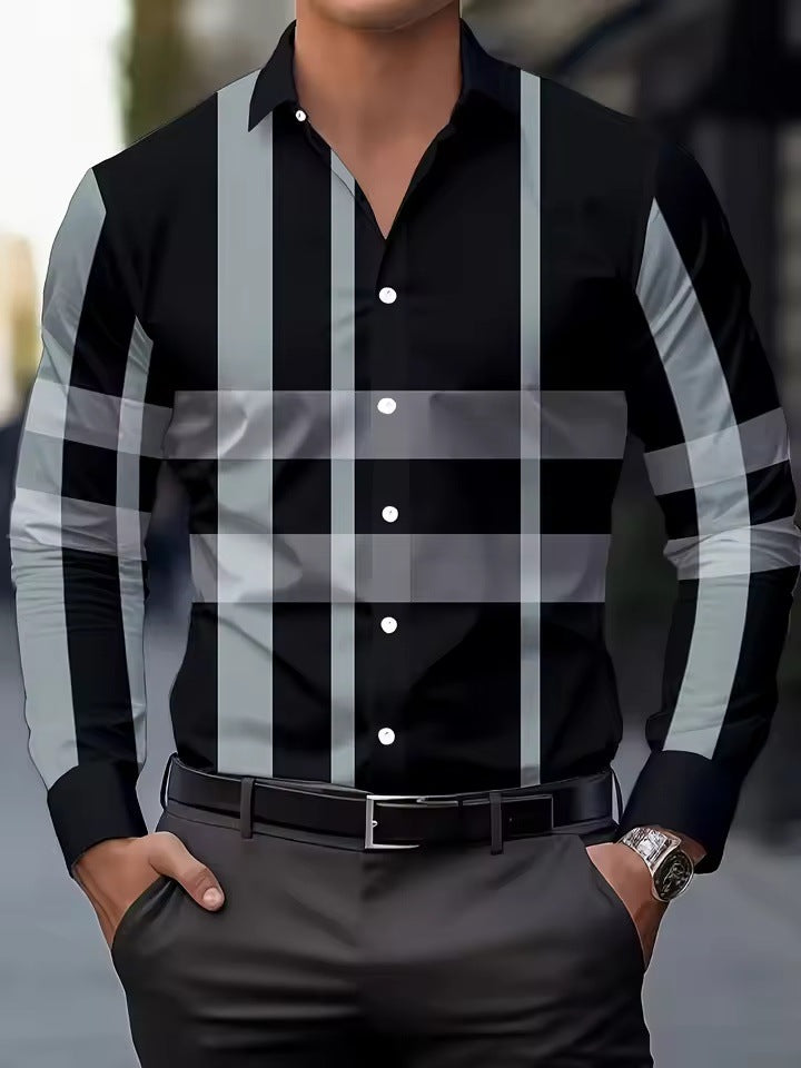 Printed Shirt Long Sleeve Button Lapel