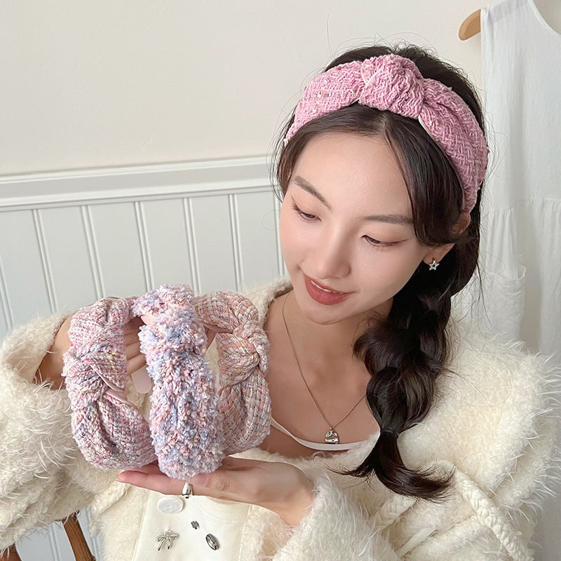 Fashion Retro Korean Type Classic Style Woolen Knotted Headband