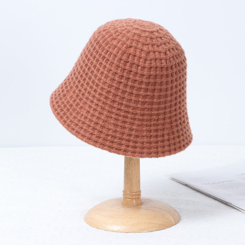 Korean Version Of Solid Color Casual Knitted Basin Hat Tide Simple Bucket