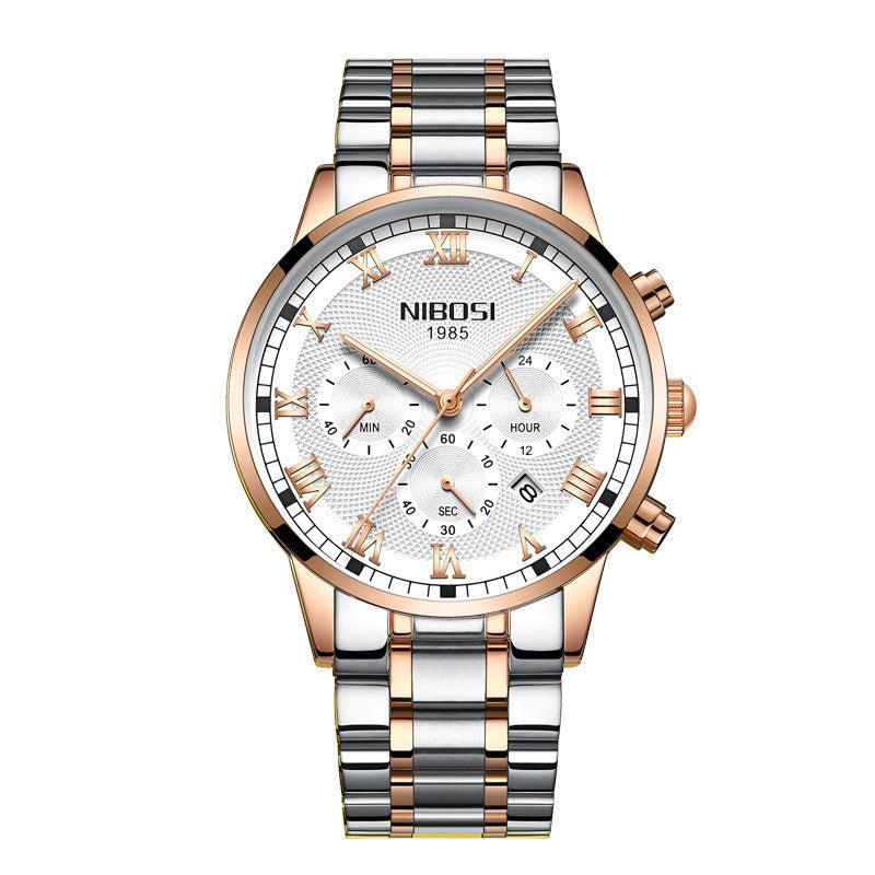 Multi Function Waterproof Steel Band Watch