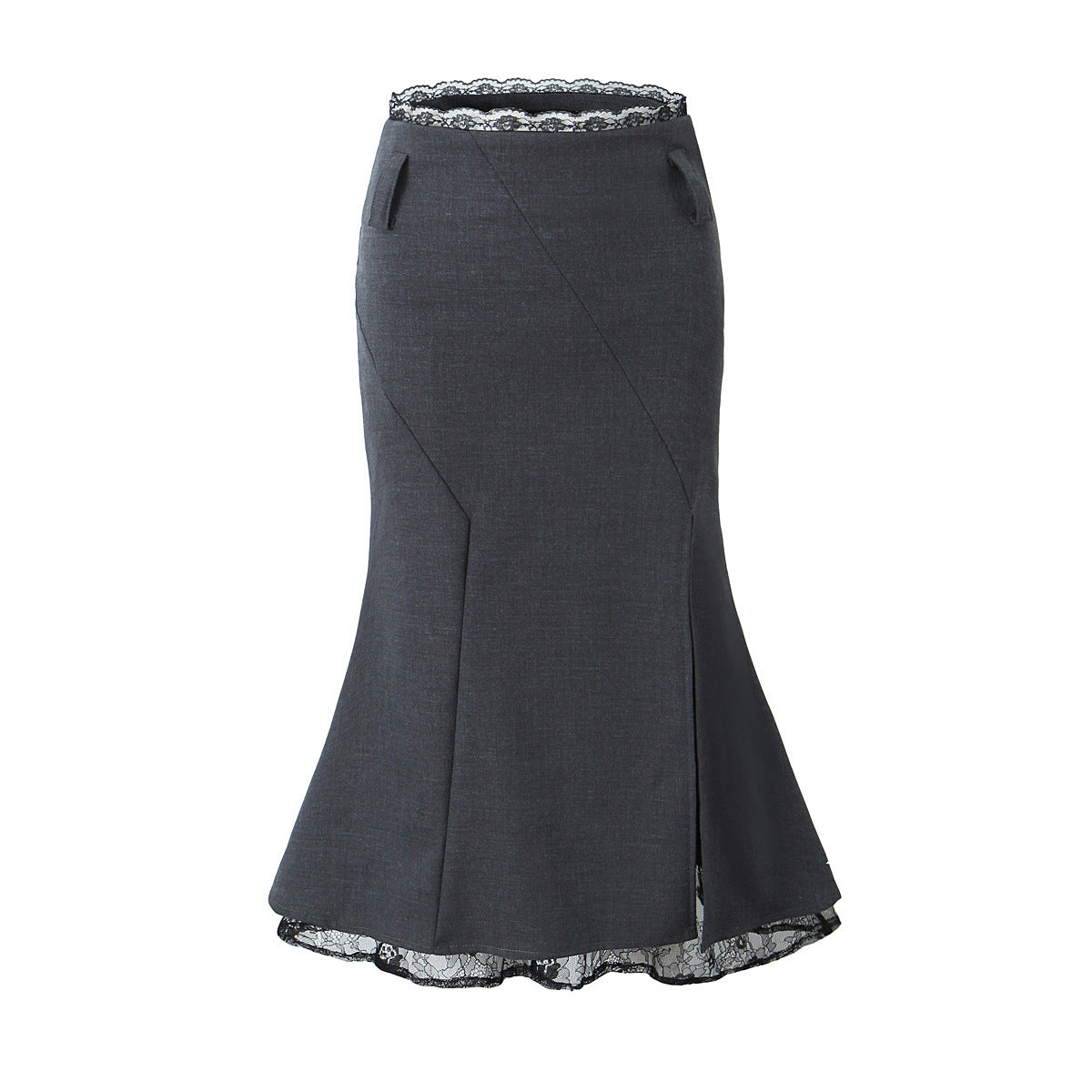 Lace Stitching Fishtail Elegant Slimming Sheath Skirt