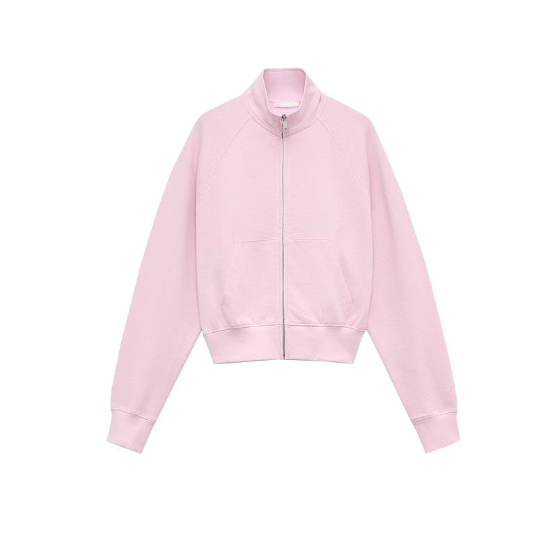 New Spring Stand Collar Zip Up Hoodie