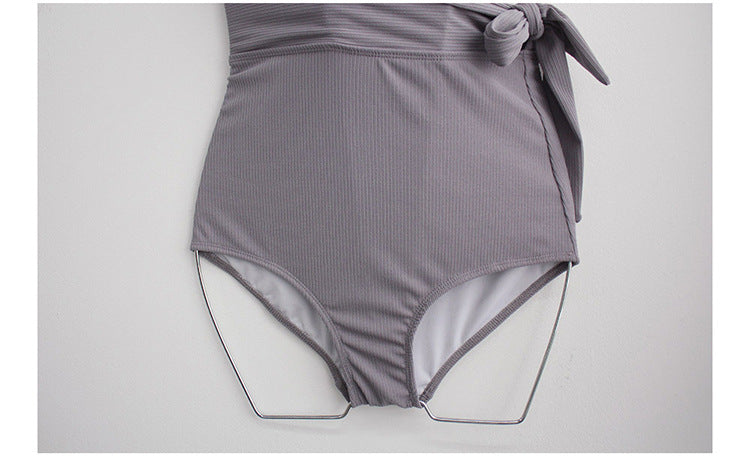 One Piece Swimsuit Women's Leaky Waist Tie
