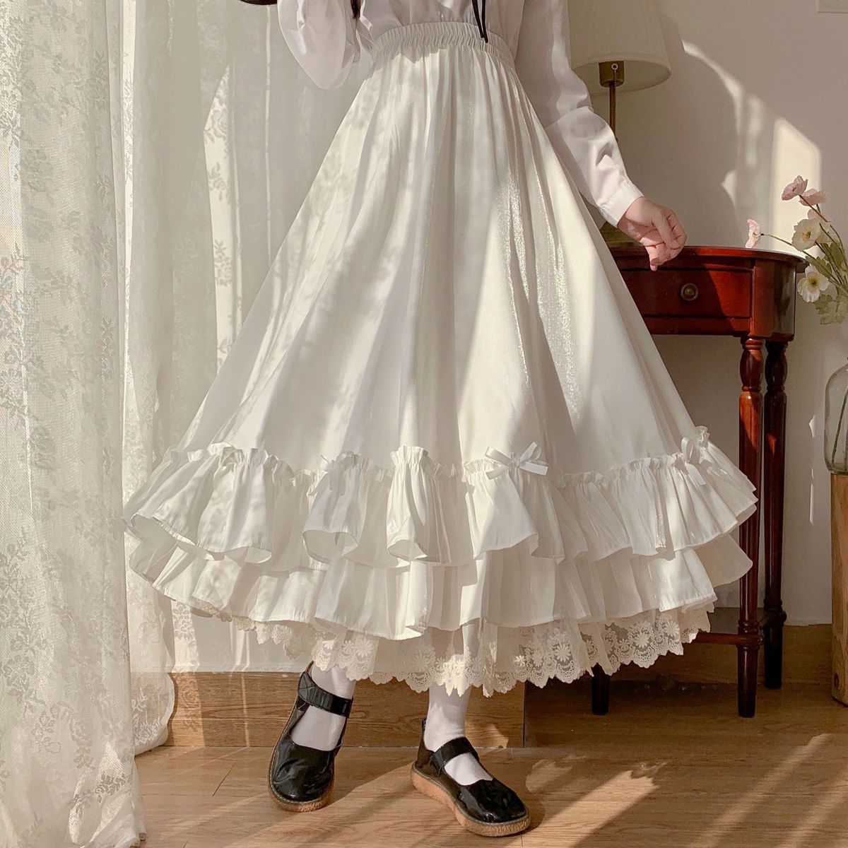 Women's Skirt Ruffled High Waist Design
