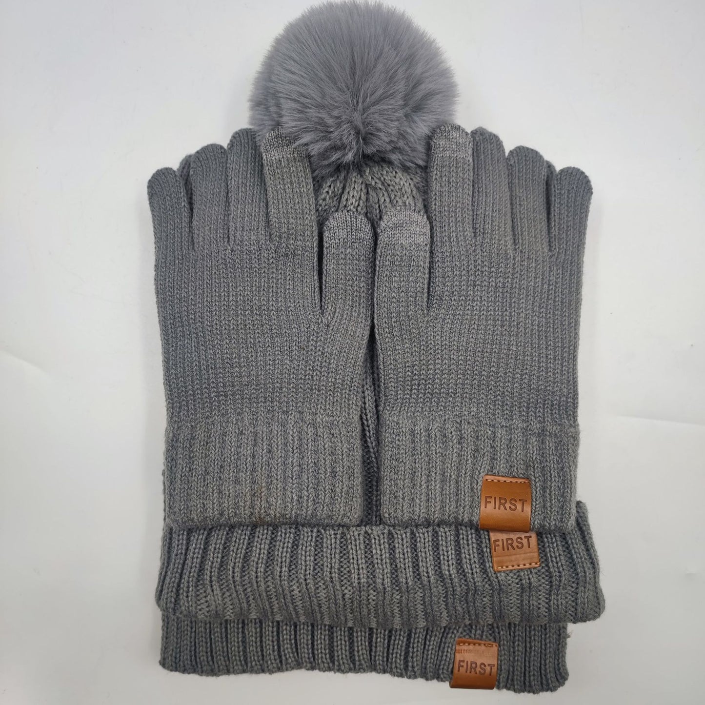 Men's And Women's Knitted Hat Scarf Gloves 9-color