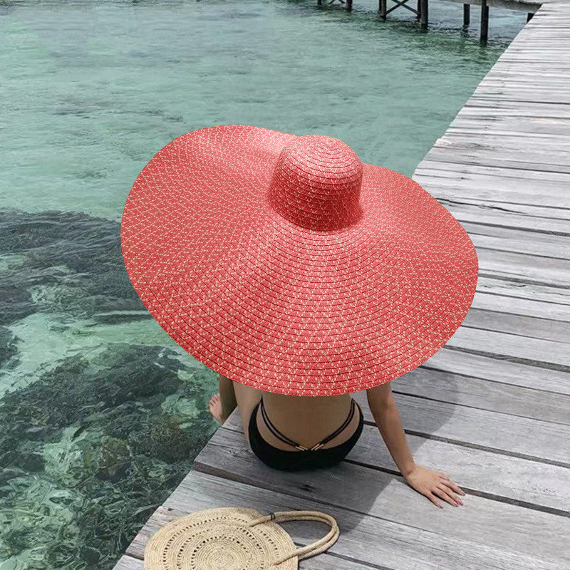 New Women's European And American Big Brim Straw Hat Foldable