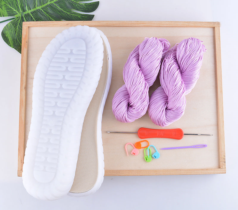 Hollow Thread Cow Tendon Bottom Crystal Hand Woven Material Bag