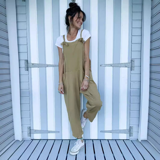 Women's European And American Style Summer Loose Sleeveless Overalls