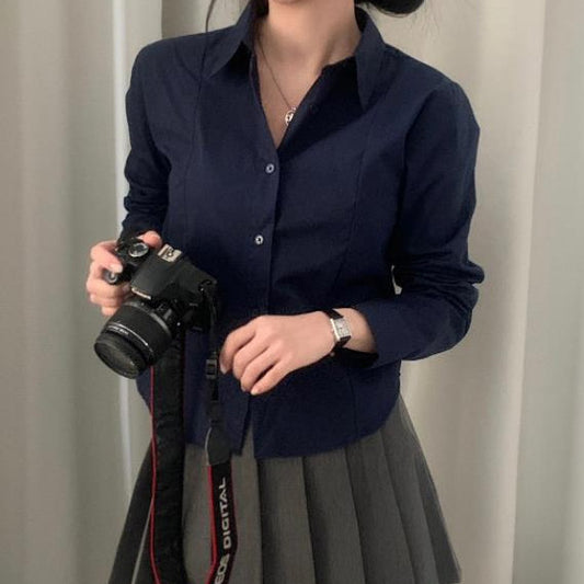 Women's Preppy Style Slim-fit Elegant Top