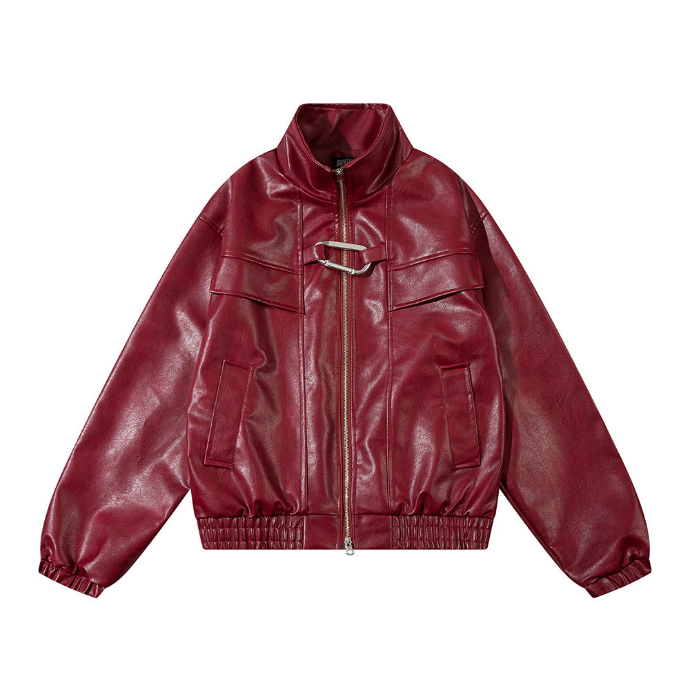 Men's Fashion PU Leather Motorcycle Jacket