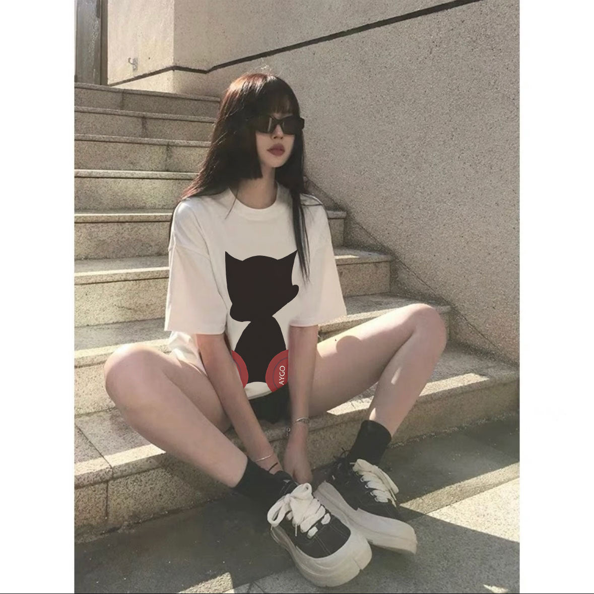 Cartoon Cartoon Cotton Short-sleeved Women's T-shirt