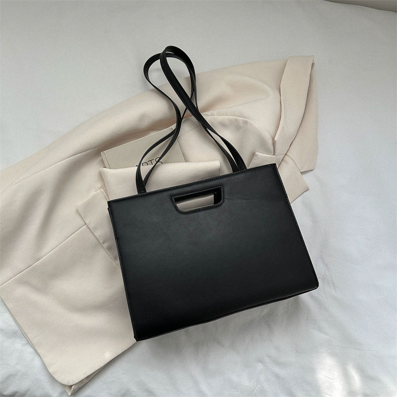 Mode Afslappet Ensfarvet Crossbody Retro Shopper Taske