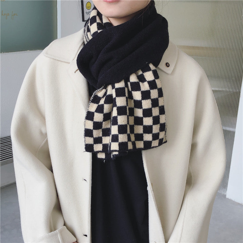 Fashion Women's Houndstooth Knitted Wool Scarf